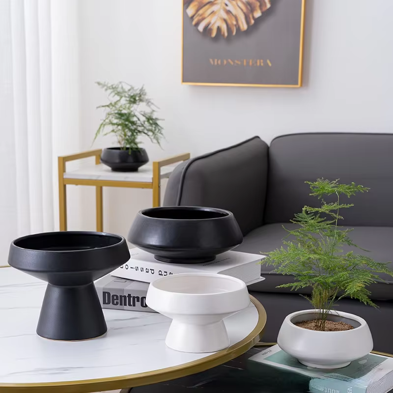 Vase rond en céramique pour fleurs hydroponiques