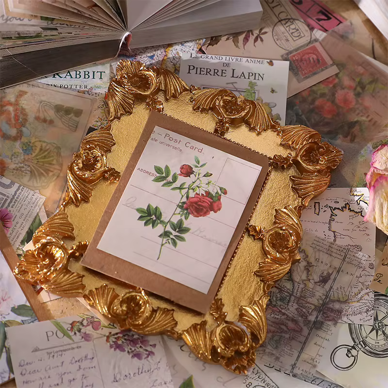 400 pièces Vintage ancien siècle plante paysage tournesol papier Journal indésirable