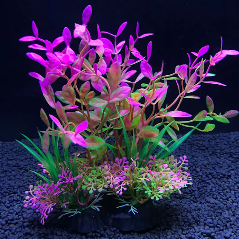 12 Sortes Plantes Décoratives Artificielles pour Aquarium Ornement pour Mauvaises Herbes d'Eau Plante Aquatique Réservoir de Poisson Accessoires de Décoration 14cm