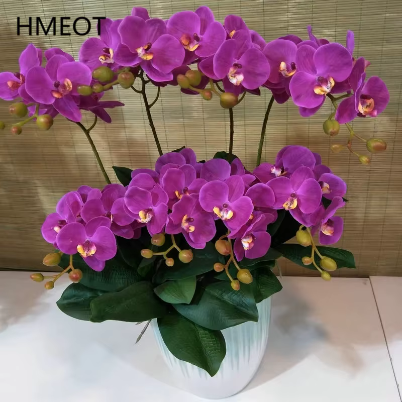 Fleur artificielle Phalaenopsis à 2 branches de 60 cm