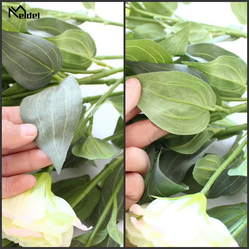 Bouquet DIY Meldel de fleurs artificielles en soie Lisianthus pour la décoration de la maison