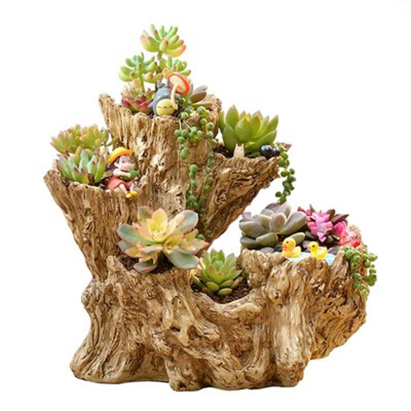 Pot de fleurs en résine pour plantes succulentes