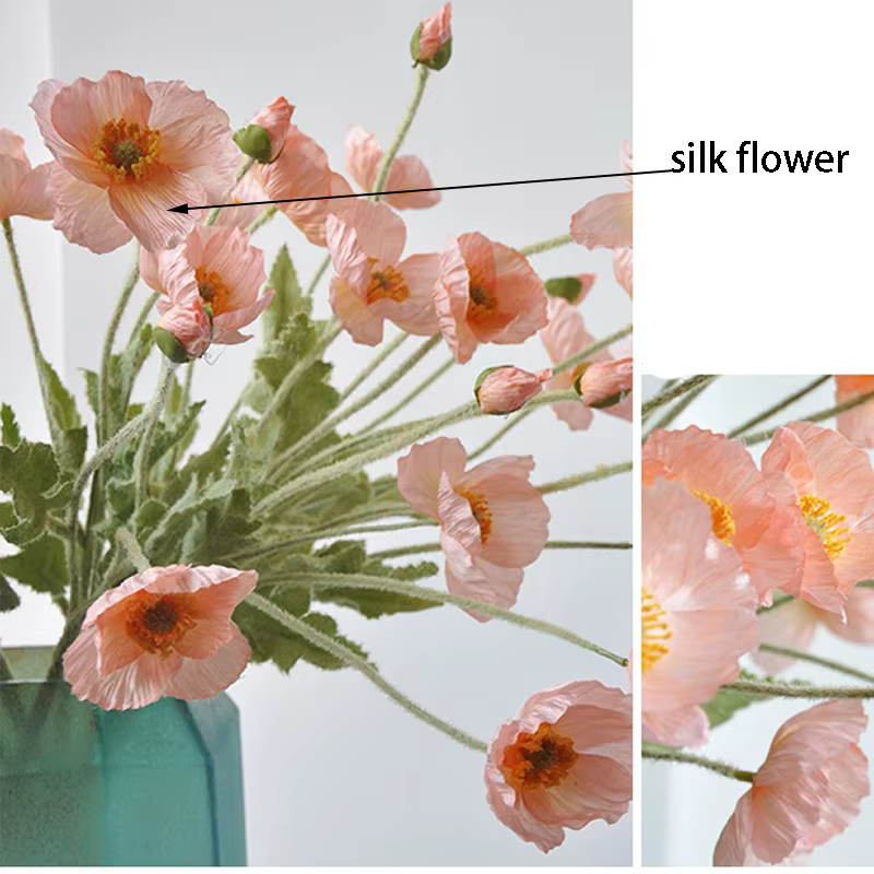 1 pièces fleur artificielle soie maïs coquelicot 53cm vraie touche fausse plante pour décoration de mariage fleurs
