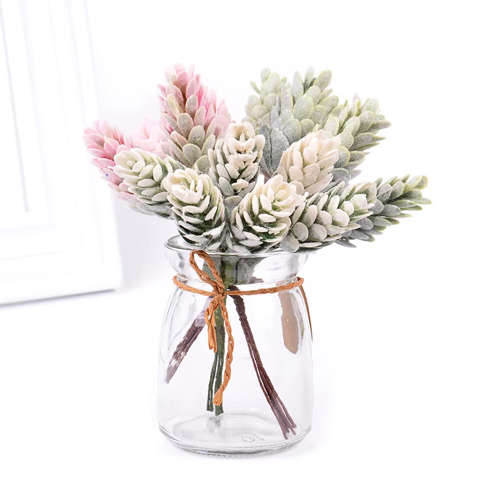 Fleurs artificielles en forme de pomme de pin