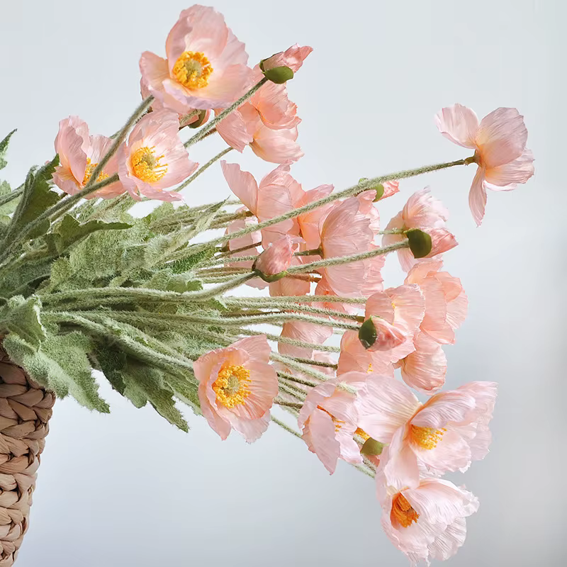 1 pièces fleur artificielle soie maïs coquelicot 53cm vraie touche fausse plante pour décoration de mariage fleurs