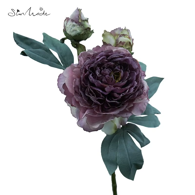 Grandes fleurs artificielles de pivoines blanches SunMade