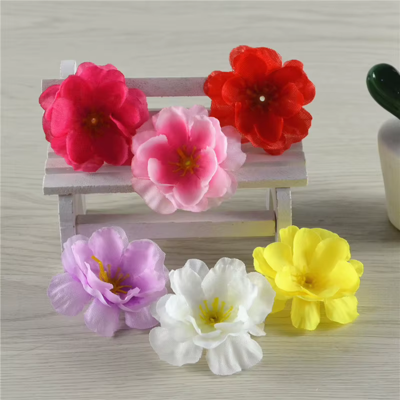 Têtes de fleurs artificielles en soie