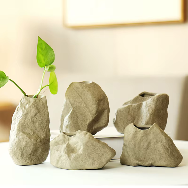 Vases Muraux Décoratifs Modernes en Forme de Pierre