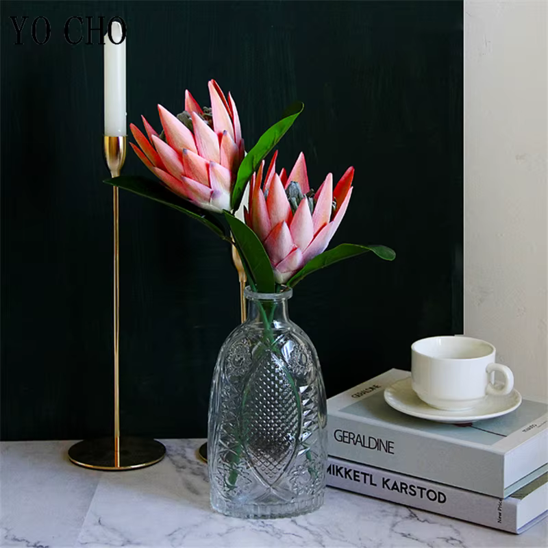 YO CHO fleur artificielle soie roi Protea bricolage Arrangement floral faux fleurs empereur blanc maison fête Table de mariage décoration
