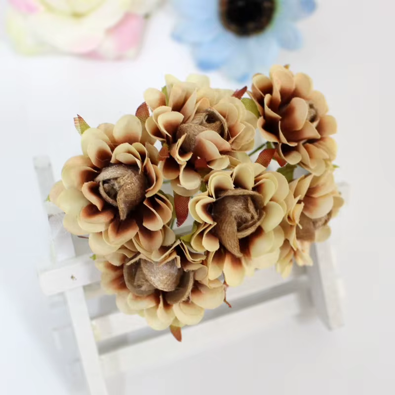 Fleurs de chrysanthème artificielles en velours