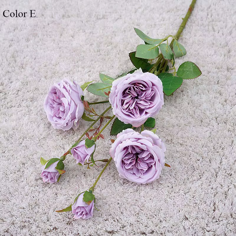 Branches de roses artificielles en soie