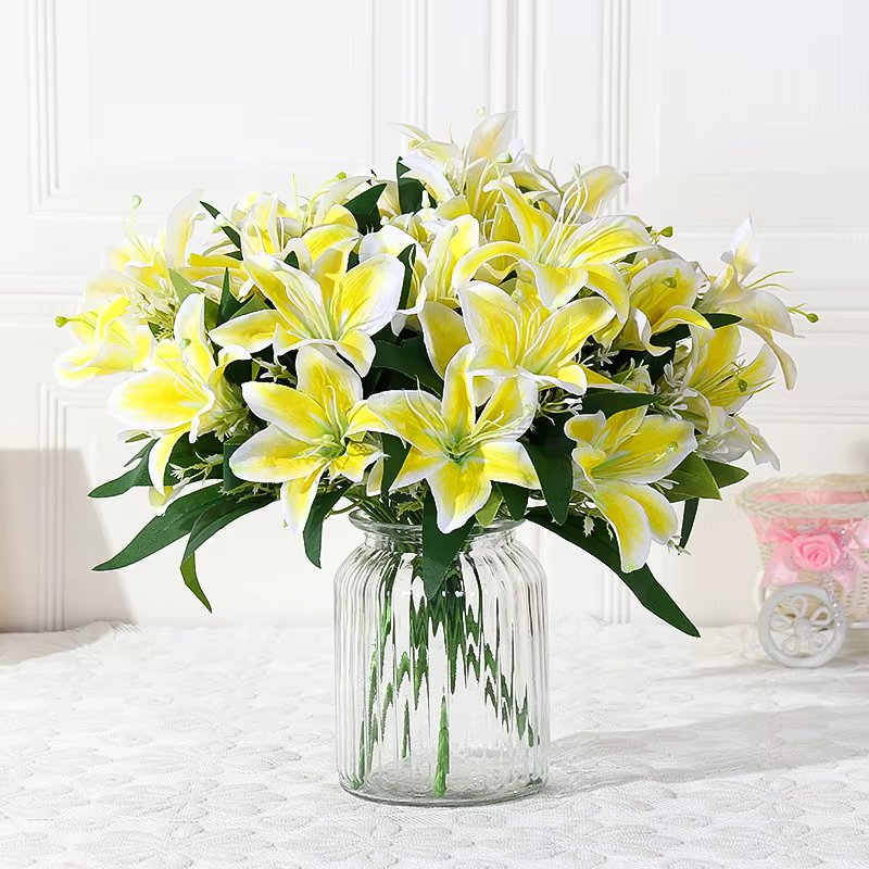 35 cm arc-en-ciel rayonne grand bouquet de lys