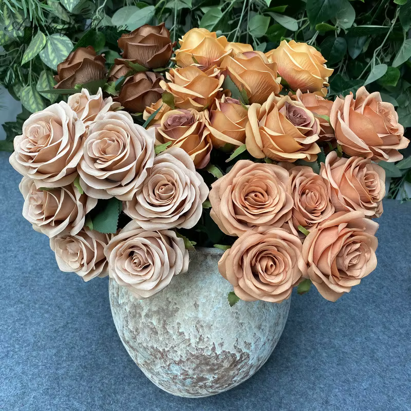 Bouquet de roses artificielles camélia