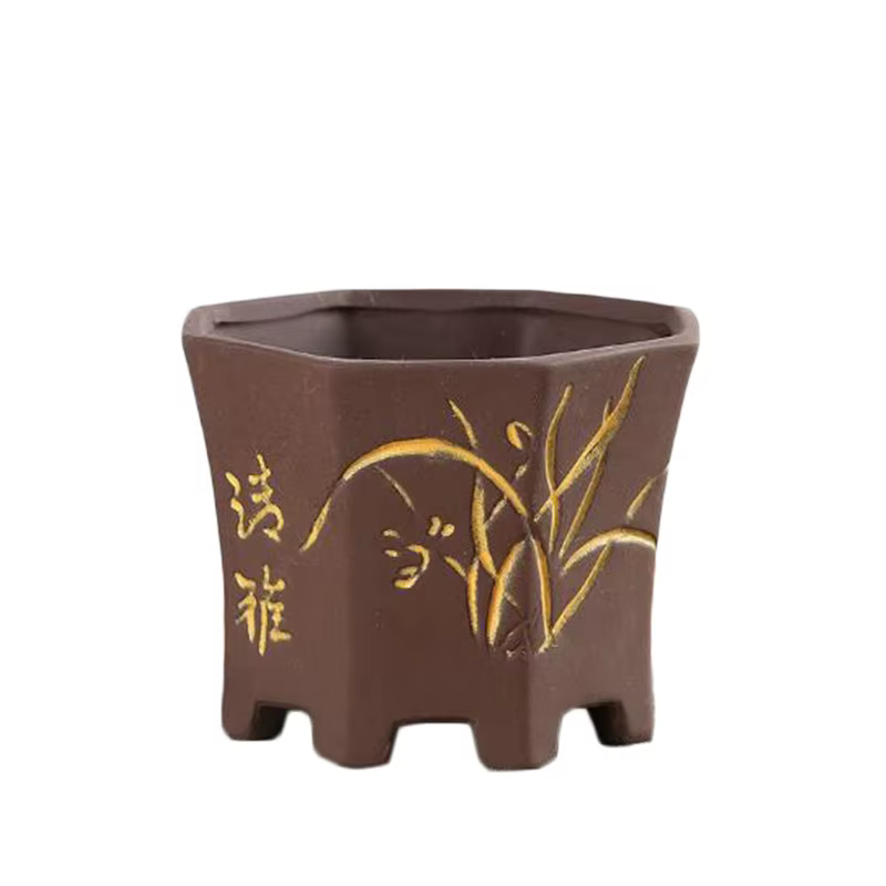 Pot de fleurs en argile violette pour plantes succulentes