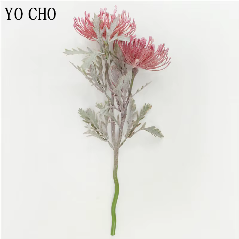 2 fourchettes marguerite fleurs artificielles branche courte griffe de crabe Pincushion vraie touche fleur guirlande de mariage Vase décoration fausse plante