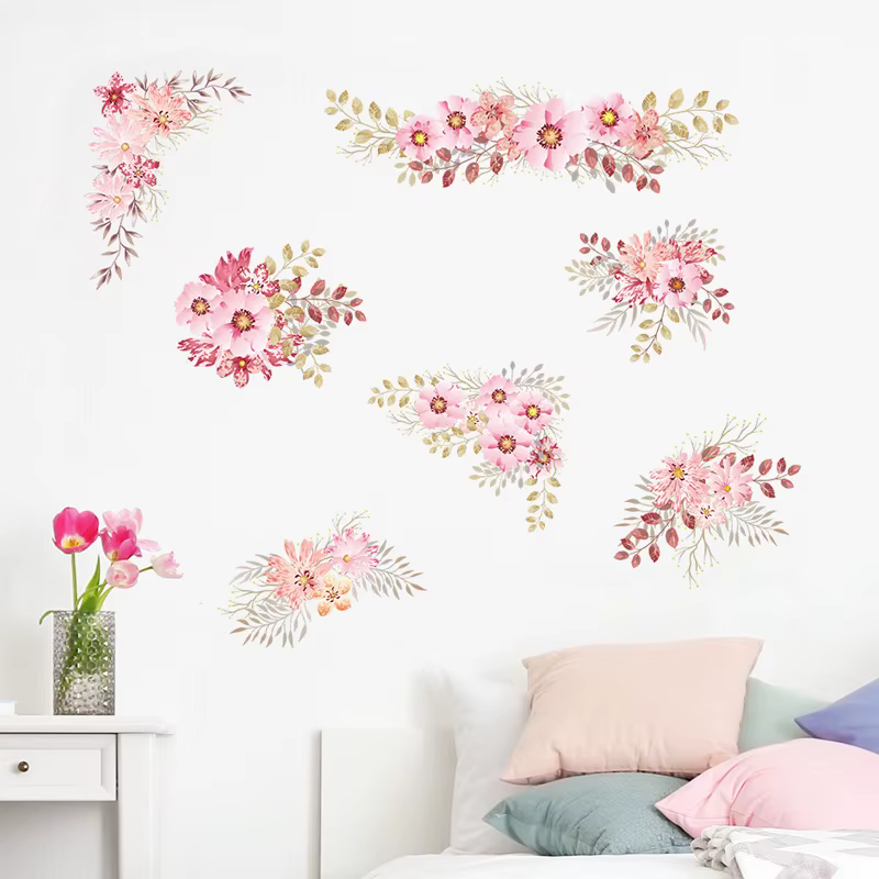 Autocollant mural en forme de grappe de fleurs
