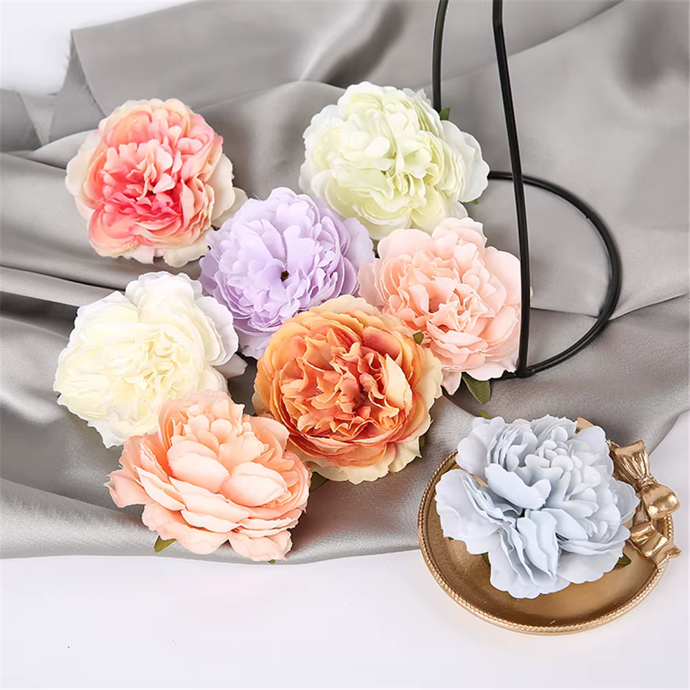 Pivoines en Fleurs Artificielles pour Décoration de Gâteau d'Anniversaire