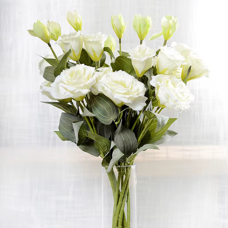 Eustoma-Fleurs artificielles pour fenêtre de maison