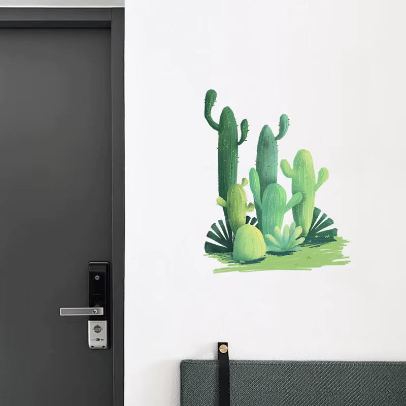 Autocollant mural Cactus aquarelle pour salon