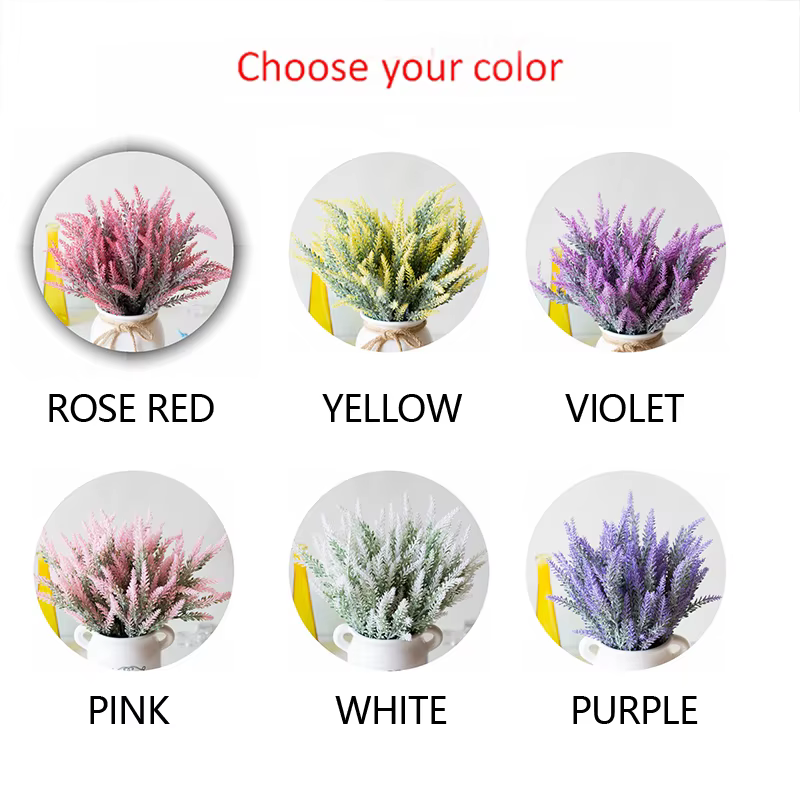 1 paquet de fleurs artificielles en plastique de lavande