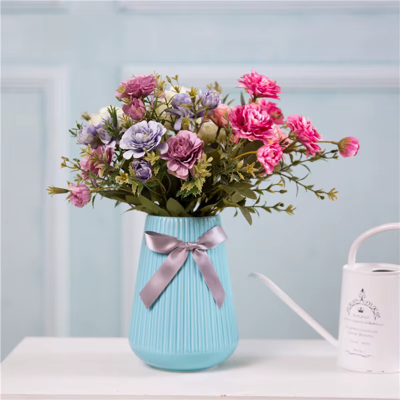 1 Bouquet de roses thé pivoines artificielles