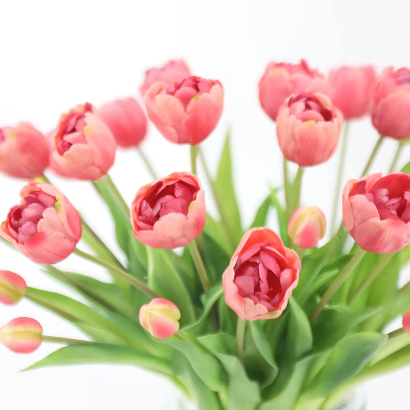 Nouveau tulipe en Silicone fleur artificielle Bouquet au toucher réel 40CM fleurs décoratives de luxe pour la maison salon déco Flores fausse plante