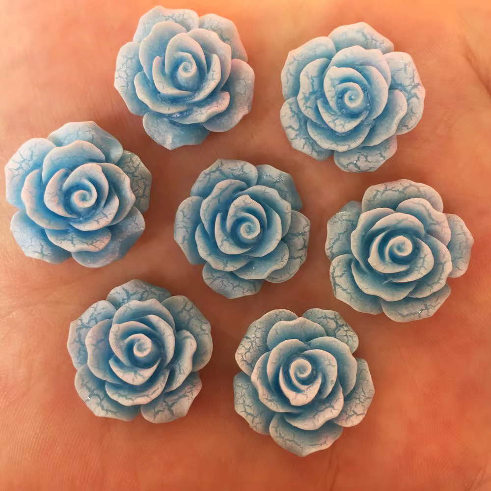 Nouvelle résine Kawaii 20mm fissure fleur dos plat Cabochon pierre 30 pièces Scrapbook bricolage décor maison Figurine artisanat
