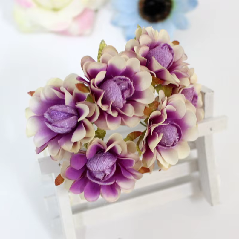 Fleurs de chrysanthème artificielles en velours