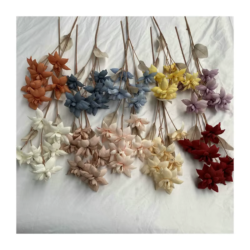 75 cm 6 têtes/branche tissu fleur pas cher décoration soie