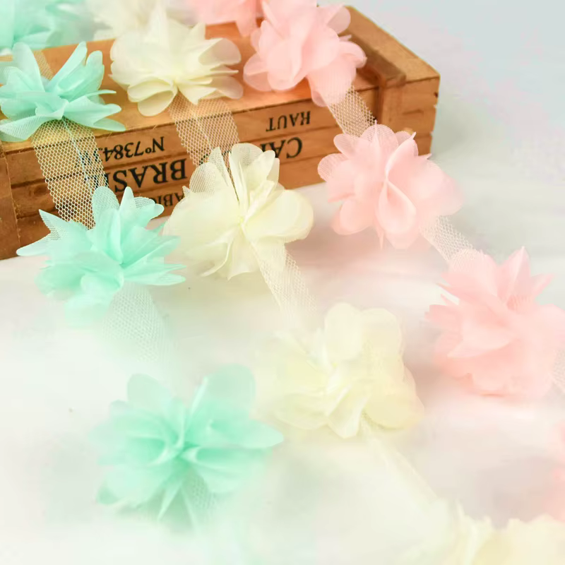 Fleurs en mousseline de soie 3D