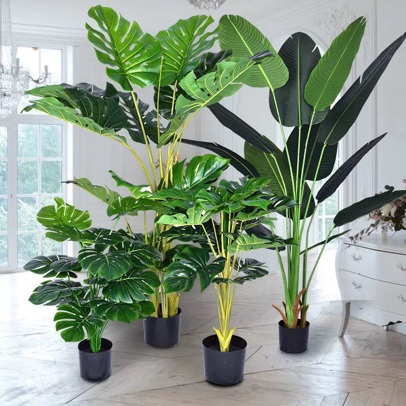 Grande tortue artificielle de palmier tropical