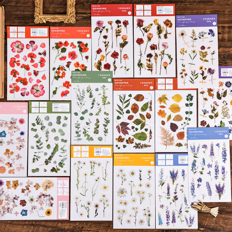 Autocollants de transfert à frotter motif bouquet de fleurs