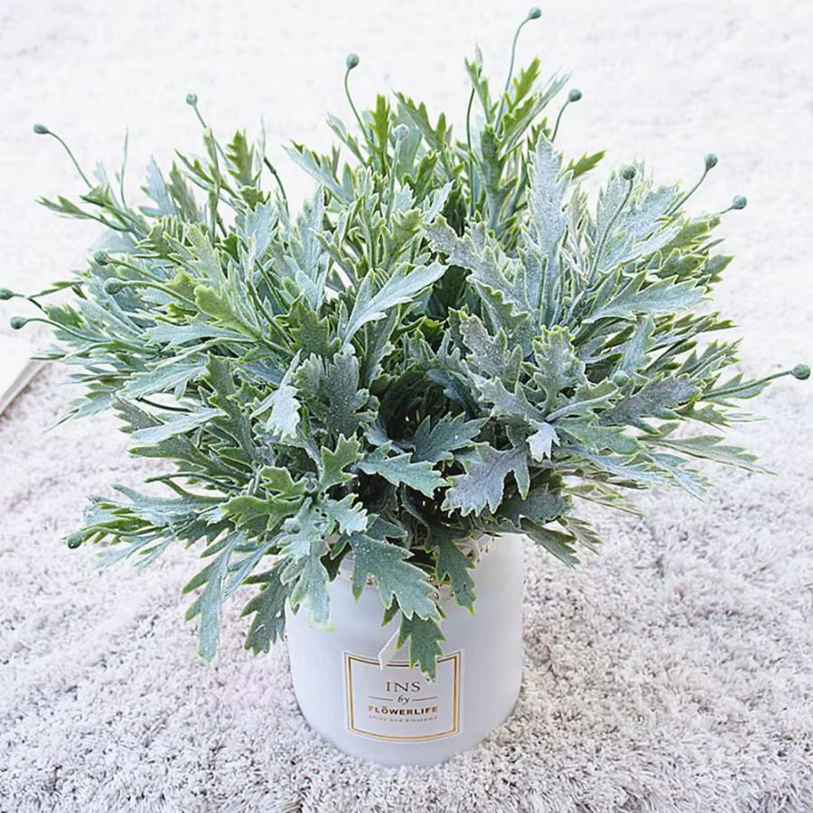 Feuille de chrysanthème fleurs artificielles fausses plantes Vase mural maison chambre mariage photographie Decora Valentine couronne matériel cadeaux