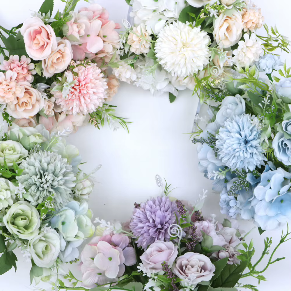 Offre spéciale 1 pièce de fleurs mélangées multicolores belle fleur artificielle rose hortensia soie faux bouquet pour la décoration de mariage en famille