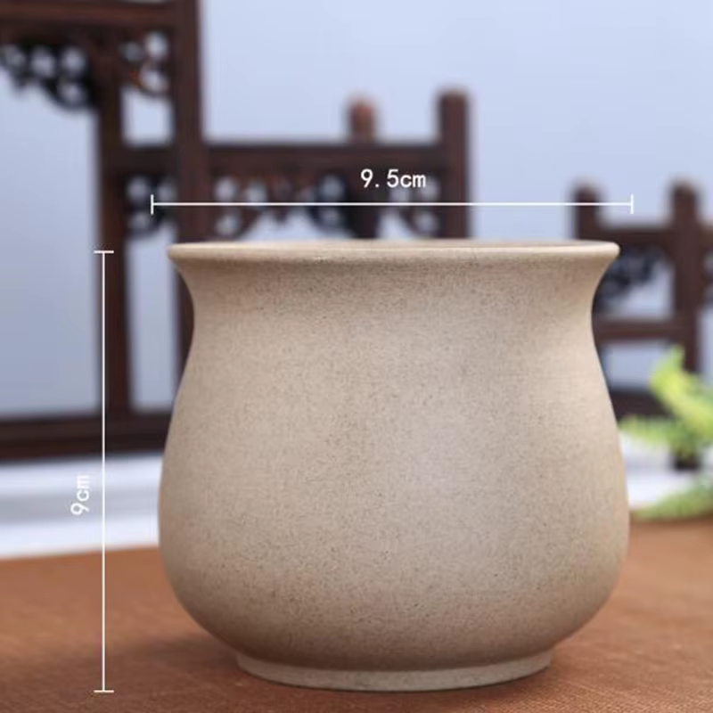 Pot de plante succulente en poterie grossière rétro