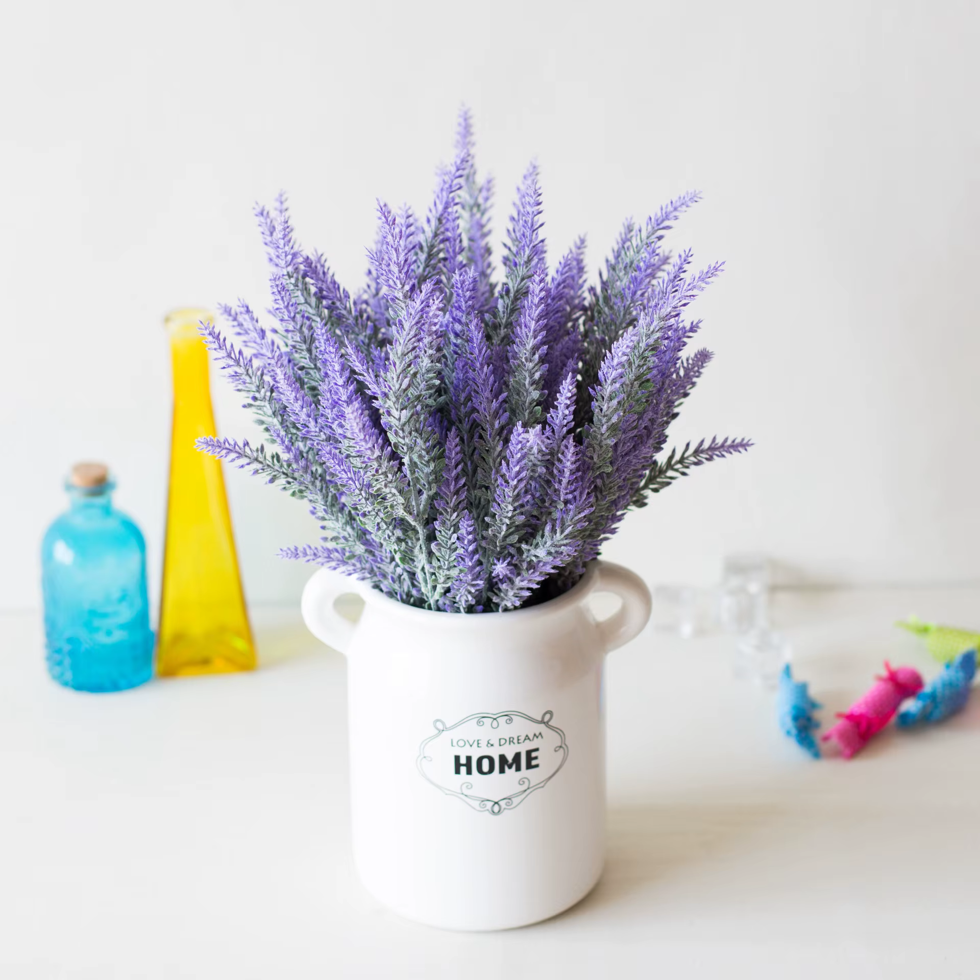 1 paquet de fleurs artificielles en plastique de lavande