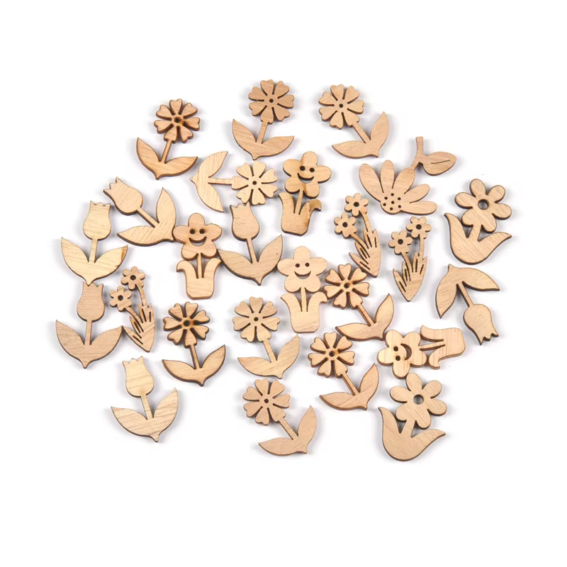 Décoration de fleurs en bois naturel
