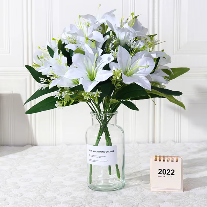 35 cm arc-en-ciel rayonne grand bouquet de lys