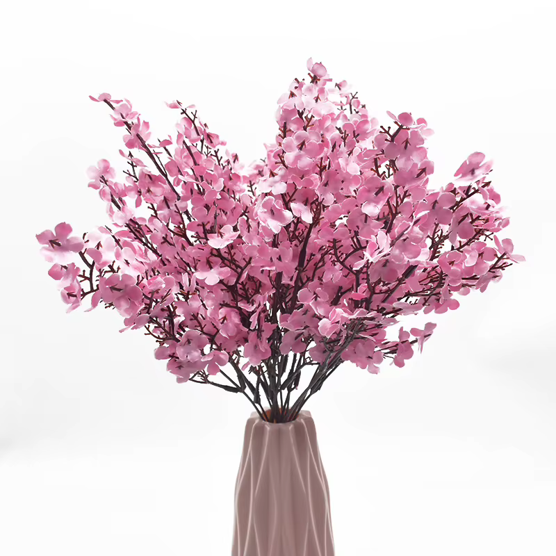Fleurs artificielles gypsophile en soie rose