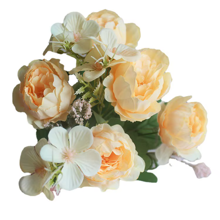Petit Bouquet de pivoines artificielles en soie