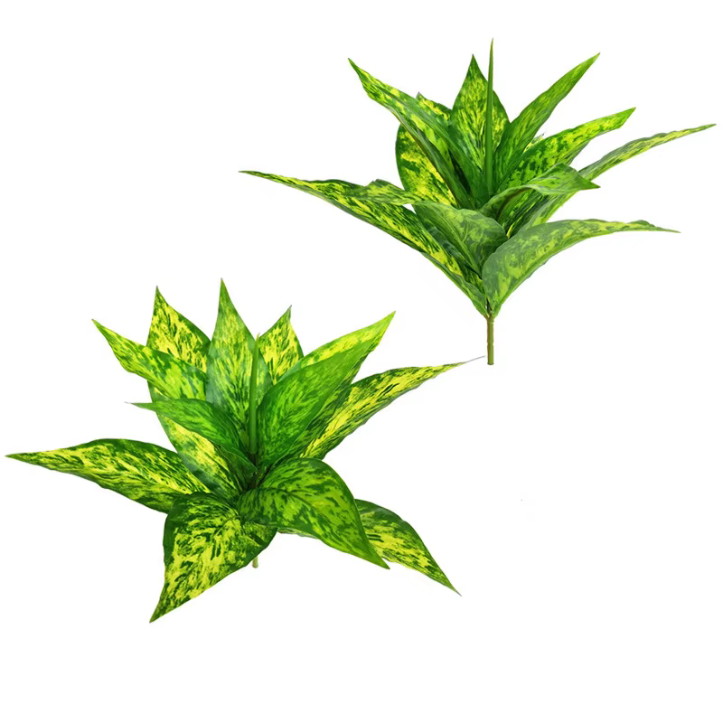 5 fourchettes 29cm fausses plantes feuilles d'arbre artificiel Tropical petite végétation plante décorative mur pour la décoration de bonsaï de la maison