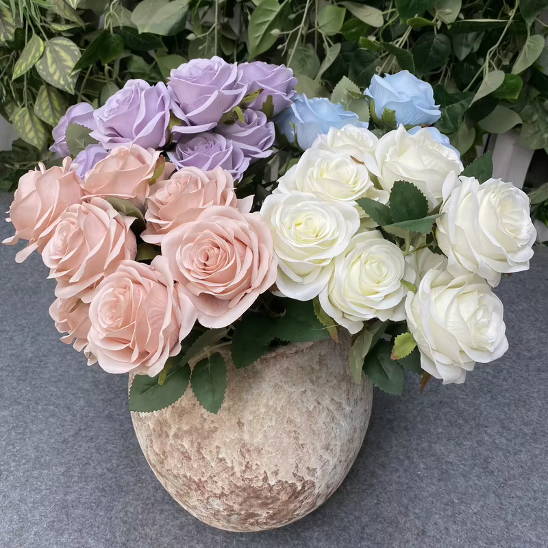 Bouquet de roses artificielles camélia