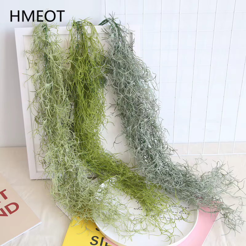 107cm Air herbe plantes vertes longue vigne suspendue rotin fleur artificielle en plastique