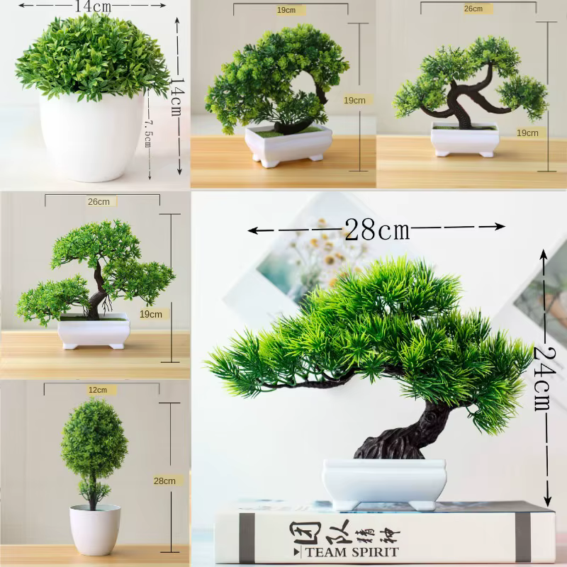 Nouvelles plantes artificielles vertes bonsaï petit arbre herbe fleur en pot