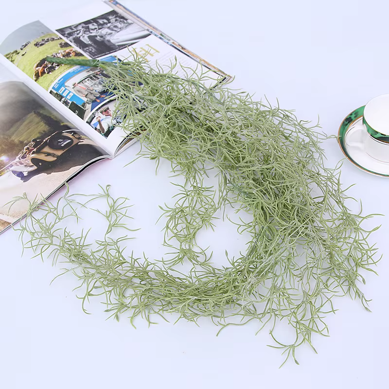 107cm Air herbe plantes vertes longue vigne suspendue rotin fleur artificielle en plastique