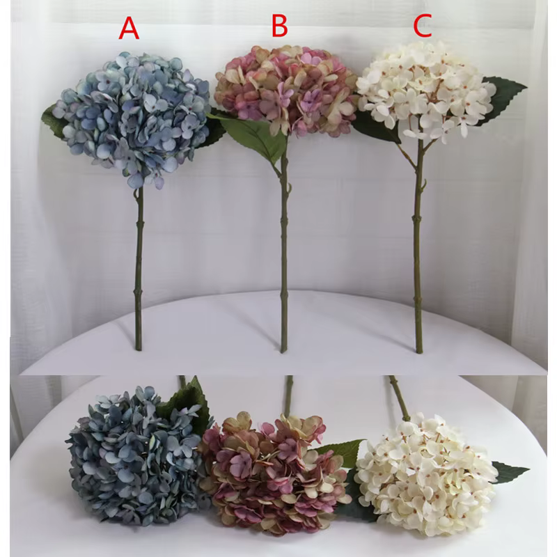 Bouquet d'hortensias artificielles rétro