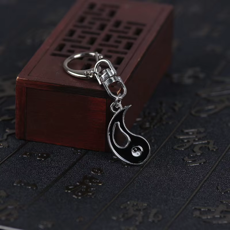 Porte-clés meilleur ami pour femmes et hommes, pendentif Yin Yang creux, accessoires de Couple, breloques, bijoux cadeau