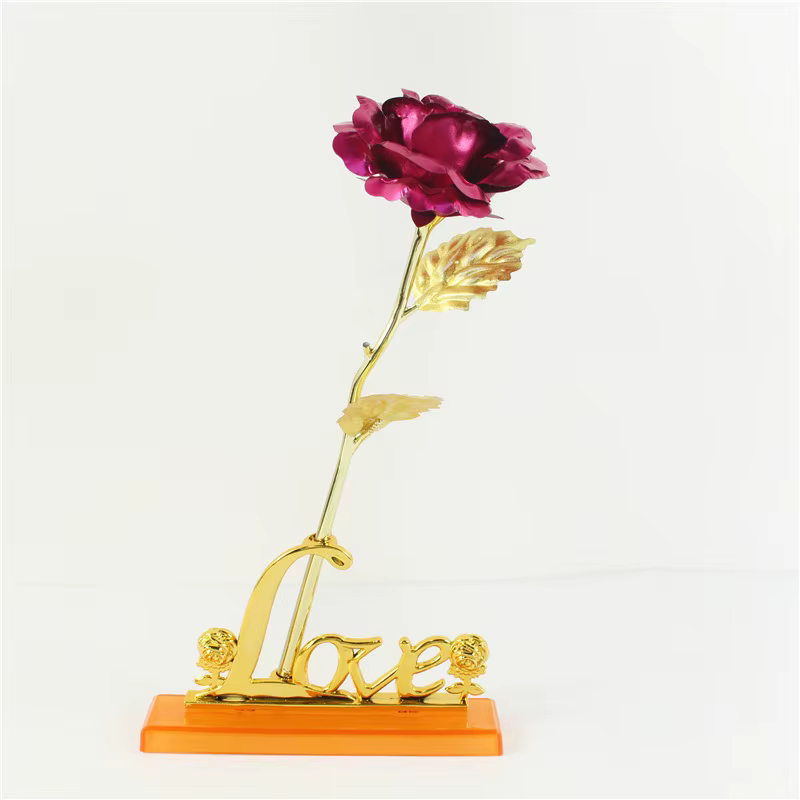 Galaxie Rose éternelle 24K or fleur feuille plastique Roses artificielles saint valentin cadeau beauté fleurs dorées pour décor de mariage