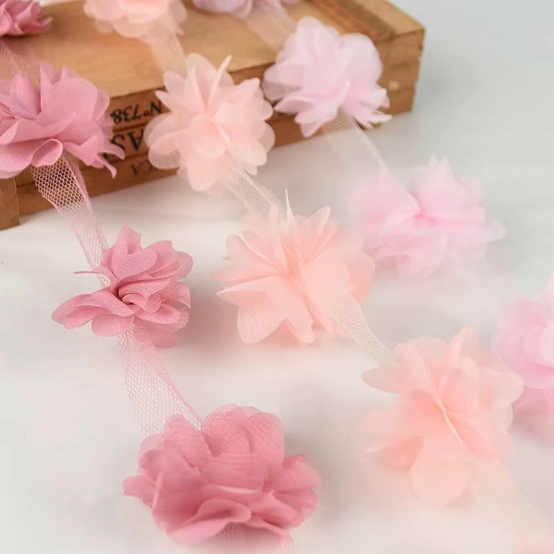 Fleurs en mousseline de soie 3D