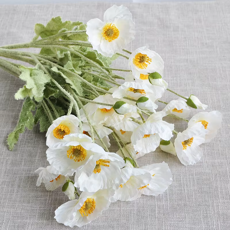 1 pièces fleur artificielle soie maïs coquelicot 53cm vraie touche fausse plante pour décoration de mariage fleurs